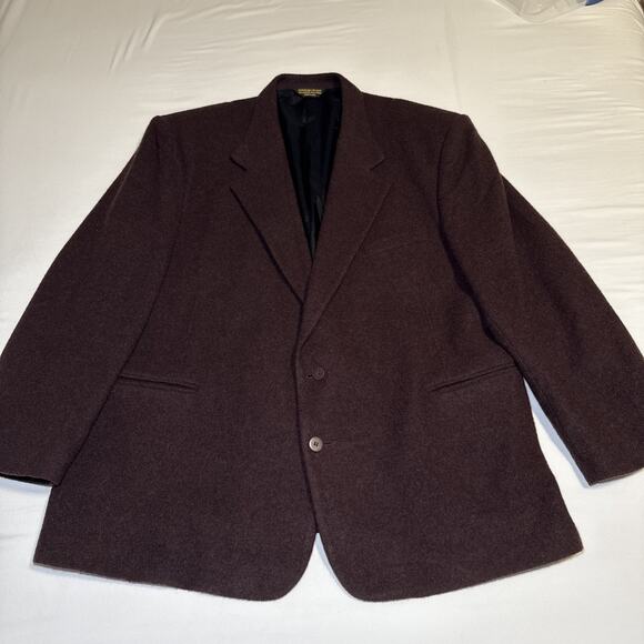 Vintage USA Brushed Wool Blend Blazer Sports Coat Size XL Suit Jacket Bachrach - Picture 1 of 14